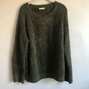Pacsun LA Hearts Fuzzy Forest Green Sweater Size M